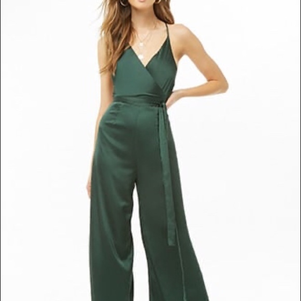 Satin Surplice Jumpsuit